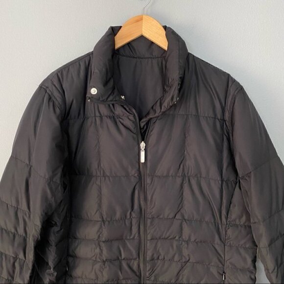 Lands End Goose Down Packable Black Puffer Coat Jacket Size M (10/12) - Picture 3 of 5